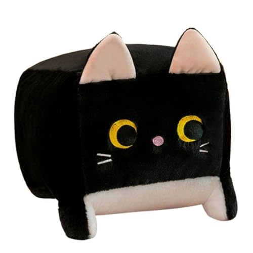 Xiyocadt Plüschtier Katze, niedliches Katzen-Stofftier, weiche Plüsch-Katzen-Stoffpuppe, Katzenpuppe, Plüschkissen, Kindergeschenk (20 bis 40 cm) (20cm,Schwarze Katze) von Xiyocadt