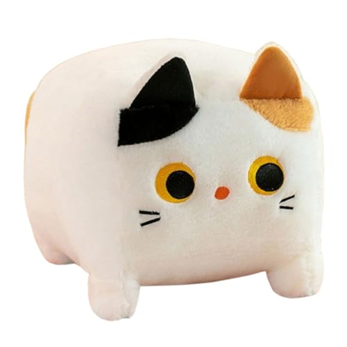 Xiyocadt Plüschtier Katze, niedliches Katzen-Stofftier, weiche Plüsch-Katzen-Stoffpuppe, Katzenpuppe, Plüschkissen, Kindergeschenk (20 bis 40 cm) (40cm,Weiße Katze) von Xiyocadt