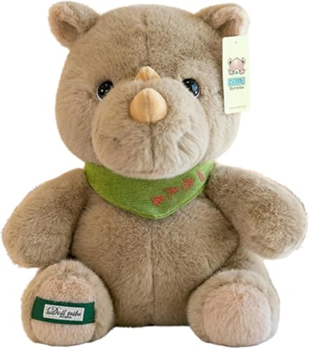 Xiyocadt Plüschtier Nilpferd Puppe Stofftier Kissen Kuscheltier Nashorn, Nilpferd Plüschtier,Kawaii Plüsch, Kuscheltier Spielzeug Dekozimmer Kissen, Soft Cuddly Friends (35cm,Rhinoceros) von Xiyocadt