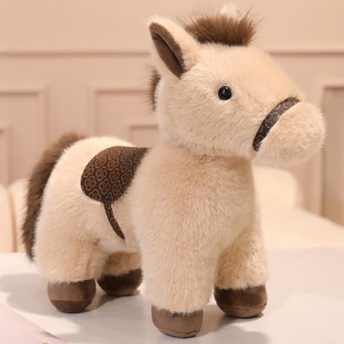 Xiyocadt Plüschtier Pferd Spielzeug,Süßes PonyStofftier,Beruhigendes Kuschelkissen für Babys,Mädchen und Alle,Die Kuscheltiere Lieben,Geschenke,Freunde und Kinder schicken (40cm,Beige) von Xiyocadt
