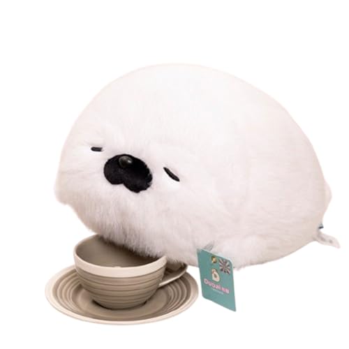 Xiyocadt Robben-Kuscheltiere, niedliche Robben-Kuscheltiere zum Spielen und Kuscheln, geeignet für Mädchen, Jungen und Babies (40cm,mollig (weiß)) von Xiyocadt