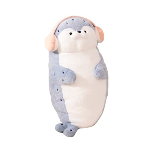 Xiyocadt Robben-Kuscheltiere, niedliche Robben-Kuscheltiere zum Spielen und Kuscheln, geeignet für Mädchen, Jungen und Babies (70cm,Kopfhörer - (Blau)) von Xiyocadt