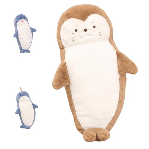 Xiyocadt Robben Wal Hai Plüschen Spielzeug, Meerestiere Plüsch Umarmung Kissen, Cartoon Plush Kuscheltier, Kuschelweiche Plüschkissen, Geburtstagsgeschenke für Kinder, Freunde und Familie (Robben) von Xiyocadt