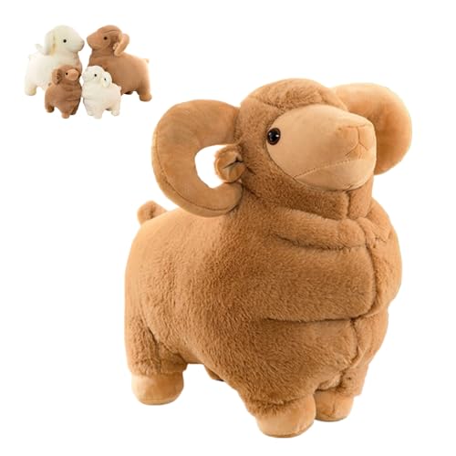 Xiyocadt Schafe Stofftier Plüschtier, Süße Schafe Kuscheltier, Lamm Plüschtier, Kuscheltier Ziege, Das Schaf Tier Kissen Für Kinder Baby Jungen Mädchen, Eburtstagsgeschenk Für Freundin (30cm,Braun) von Xiyocadt