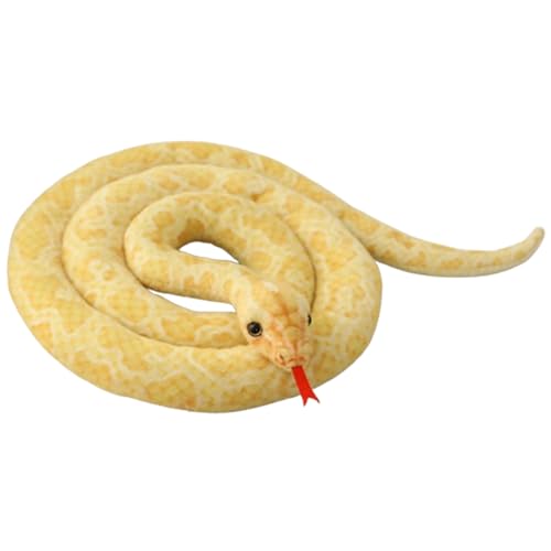 Xiyocadt Schlange Kuscheltier Weiche Gefüllte, Realistische Schlange Streich Plüsch Stofftier, Schlangenspielzeug für Tricky Aprilscherz Party Prank Requisiten (200CM,Gelb) von Xiyocadt