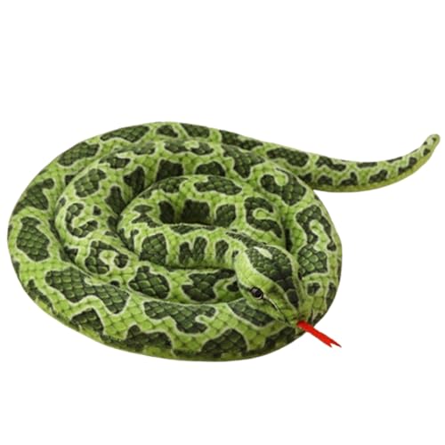 Xiyocadt Schlange Kuscheltier Weiche Gefüllte, Realistische Schlange Streich Plüsch Stofftier, Schlangenspielzeug für Tricky Aprilscherz Party Prank Requisiten (200CM,Grün) von Xiyocadt