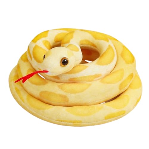 Xiyocadt Schlange Kuscheltier Weiche Gefüllte, Realistische Schlange Streich Plüsch Stofftier, Schlangenspielzeug für Tricky Aprilscherz Party Prank Requisiten (300CM,Geflecktes Gold) von Xiyocadt