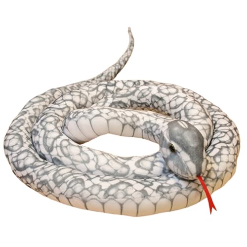 Xiyocadt Schlange Kuscheltier Weiche Gefüllte, Realistische Schlange Streich Plüsch Stofftier, Schlangenspielzeug für Tricky Aprilscherz Party Prank Requisiten (300CM,Graufleckige Schlange) von Xiyocadt