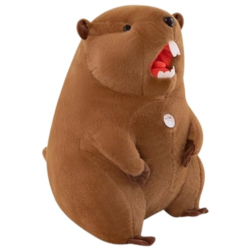 Xiyocadt Schrei Murmeltier Kuscheltier Kann Geräusche Machen, Süß Lustig Stressabbau Puppe Murmeltiere Plüschtiere Stoffpuppen für Kissen Kopfkissen Dekoration (40cm,braun) von Xiyocadt