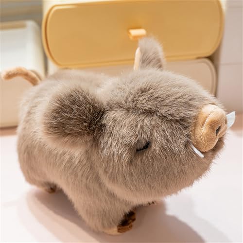 Xiyocadt Schwein Kuscheltier, Plüsch Schweinchen, Süßes Wildschwein Kuscheltier, Weiches Schwein Plüschtier, Niedliches Plüschtier für Kinder und Erwachsene (20 cm,Dunkelbraun) von Xiyocadt