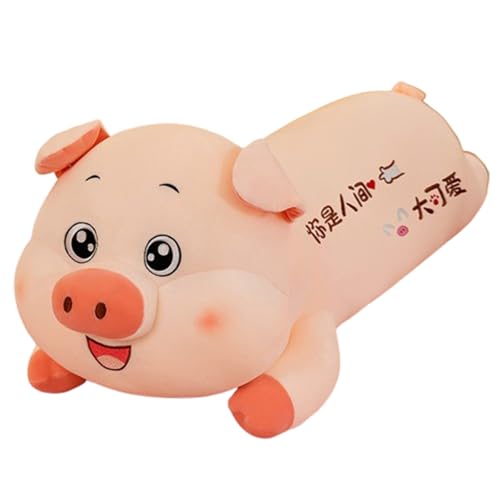 Xiyocadt Schwein Plüschtier Kissen, Plüsch bequem schlafend Schweinchen Kissen,Riesiges Pinkes Plüschtier, Süßes Schwein zum Schlafen, Geburtstagsgeschenk, Heimdekoration (100cm,A) von Xiyocadt
