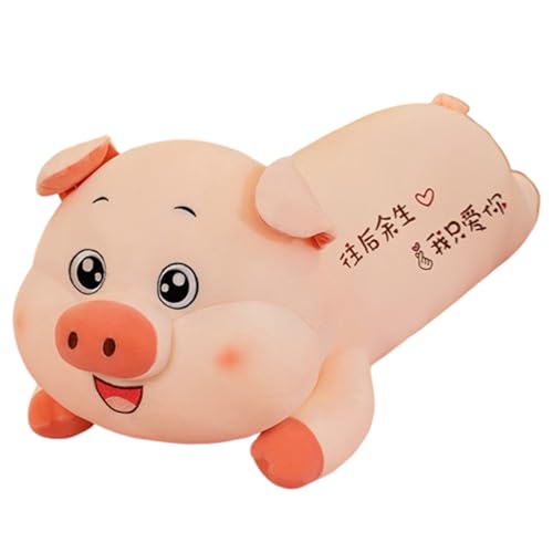 Xiyocadt Schwein Plüschtier Kissen, Plüsch bequem schlafend Schweinchen Kissen,Riesiges Pinkes Plüschtier, Süßes Schwein zum Schlafen, Geburtstagsgeschenk, Heimdekoration (140cm,B) von Xiyocadt