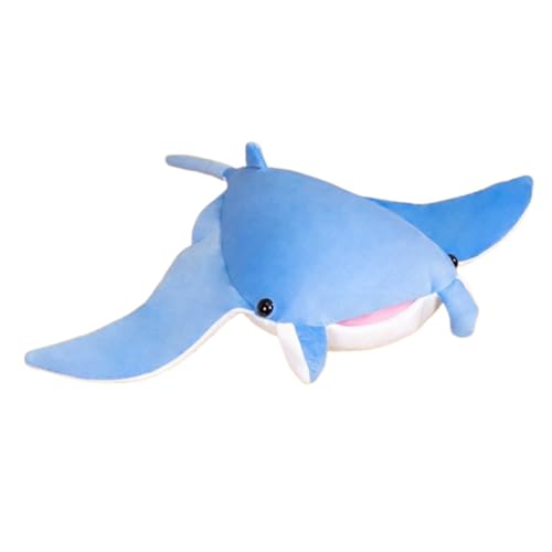 Xiyocadt Sea Animals, Manta Ray Plush Doll, Fish Plush Toy, Cuddly Toy Plush Toy Rays, Soft Filled Cuddly Toy for Children, Teufelsfischpuppen, Plüschtiere,Kindergeschenke (70 * 45cm,Blau) von Xiyocadt