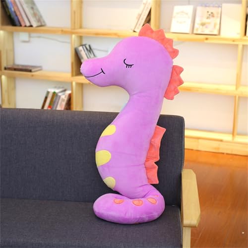 Xiyocadt Seepferdchen Kuscheltier Süße Seepferdchen Plüschtier Stofftier, Spielzeug Ausgestopftes Tier,Weihnachten Party Geburtstag Halloween Heimat Schmücken, Kissen Geschenk (140cm,Lila) von Xiyocadt
