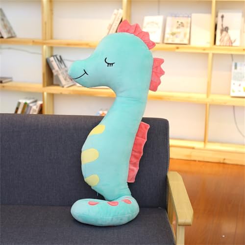 Xiyocadt Seepferdchen Kuscheltier Süße Seepferdchen Plüschtier Stofftier, Spielzeug Ausgestopftes Tier,Weihnachten Party Geburtstag Halloween Heimat Schmücken, Kissen Geschenk (140cm,grün) von Xiyocadt