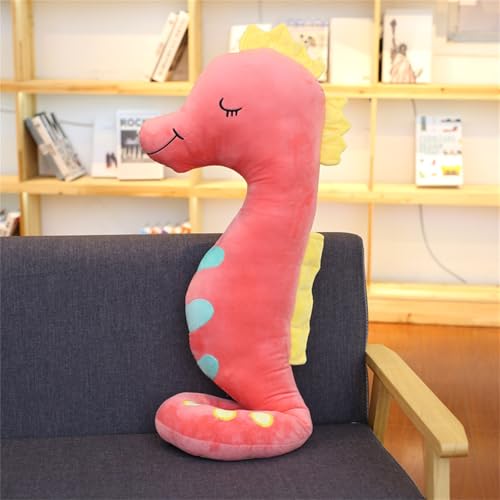 Xiyocadt Seepferdchen Kuscheltier Süße Seepferdchen Plüschtier Stofftier, Spielzeug Ausgestopftes Tier,Weihnachten Party Geburtstag Halloween Heimat Schmücken, Kissen Geschenk (140cm,rot) von Xiyocadt