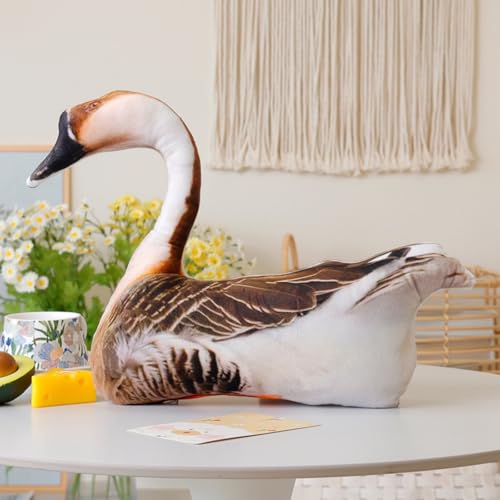 Xiyocadt Simulationstier Vogel Plüschtier, Kuscheltier Puppe Kissen, Realistische Bequemes Plüschspie Spielzeug Plüschpuppenkissen für Teenager und Erwachsene (Gans) von Xiyocadt