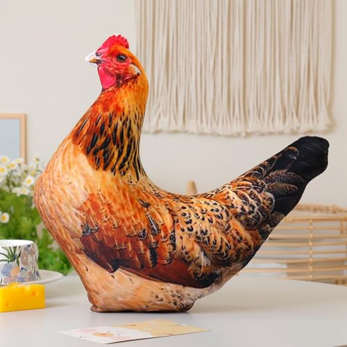Xiyocadt Simulationstier Vogel Plüschtier, Kuscheltier Puppe Kissen, Realistische Bequemes Plüschspie Spielzeug Plüschpuppenkissen für Teenager und Erwachsene (Henne) von Xiyocadt