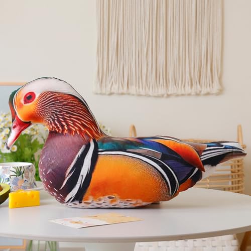 Xiyocadt Simulationstier Vogel Plüschtier, Kuscheltier Puppe Kissen, Realistische Bequemes Plüschspie Spielzeug Plüschpuppenkissen für Teenager und Erwachsene (Mandarinenente) von Xiyocadt
