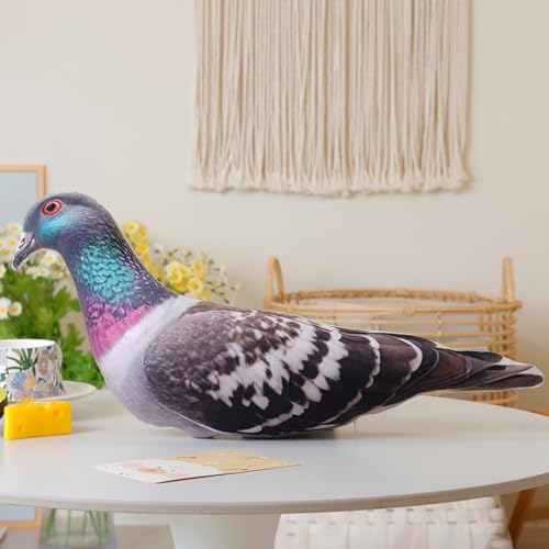 Xiyocadt Simulationstier Vogel Plüschtier, Kuscheltier Puppe Kissen, Realistische Bequemes Plüschspie Spielzeug Plüschpuppenkissen für Teenager und Erwachsene (Taube) von Xiyocadt