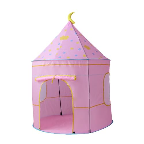 Xiyocadt Spielzelt für Kleinkinder, 135x100 cm Prinzessin Prinz Schlosszelt, Kinderzelt für Spiel und Spaß im Kinderzimmer, Kinder Zelte für Zimmer, mit Tragetasche, Geschenk für Kinder (Rosa) von Xiyocadt