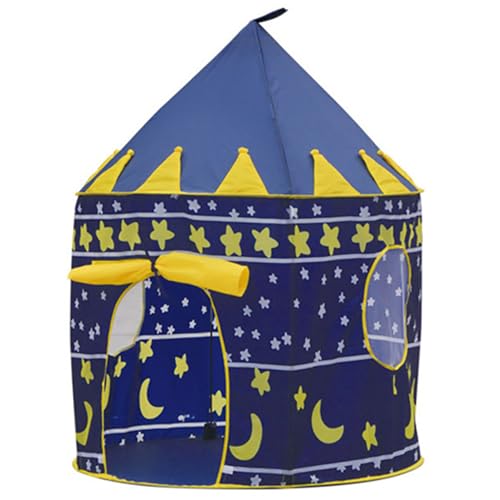 Xiyocadt Spielzelt für Kleinkinder, 135x105 cm Prinzessin Prinz Schlosszelt, Kinderzelt für Spiel und Spaß im Kinderzimmer, Kinder Zelte für Zimmer, mit Tragetasche, Geschenk für Kinder (Blau) von Xiyocadt