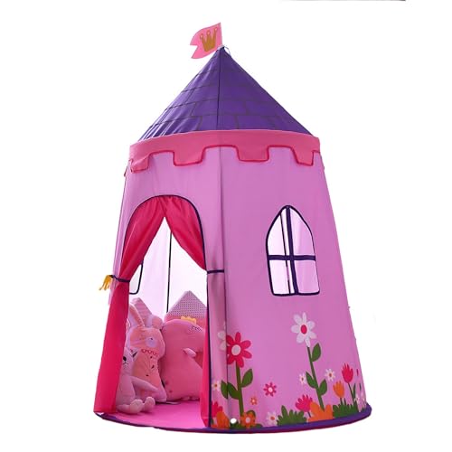 Xiyocadt Spielzelt für Kleinkinder, 155x110x110 cm Prinzessin Prinz Schlosszelt, Kinderzelt für Spiel und Spaß im Kinderzimmer, Kinder Zelte für Zimmer, Geschenk für Kinder (Rosa) von Xiyocadt