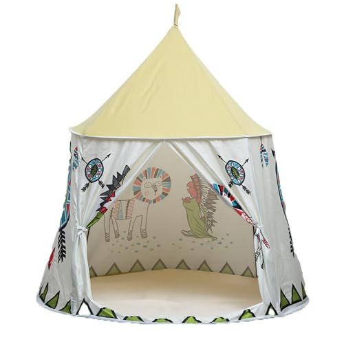 Xiyocadt Spielzelt für Kleinkinder, Prinzessin Prinz Schlosszelt für Indoor, Kinderzelt für Spiel und Spaß im Kinderzimmer, Kinder Zelte für Zimmer, Geschenk für Kinder (Indianer) von Xiyocadt