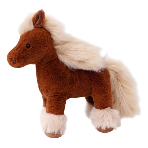 Xiyocadt Stofftier Pferd Klein, Pferd Kuscheltier Weiß, Klein Plüschpferd, Maskottchen Pferde, Plüsch Babe Mädchen Hundsteiff Hase, Pferde Kuscheltier Kuscheltiere, Plüschtier Plüschpferd (27cm,Braun) von Xiyocadt