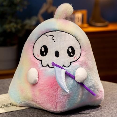 Xiyocadt Süße Sensenmann Puppe Zur Dekoration, Lustige Halloween Geisterpuppe Plüschspielzeug Dekoratives Kissen für Zuhause Party Schlafzimmer Kinderzimmer Und Fotorequisiten (40cm,caishen) von Xiyocadt