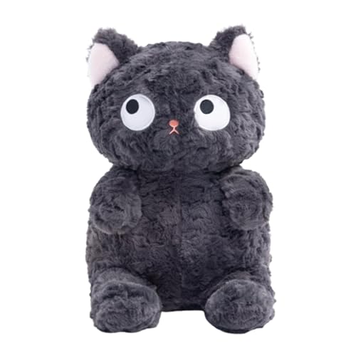 Xiyocadt Süßes Katze Plüschtiere Schwarze Katzen Kuscheltier Stofftiere, Plüsch Kissen, Rosa Katzenpfotenballen, Geschenk für Kinder Freundin Mädchen Jungen (Sitzposition43CM) von Xiyocadt