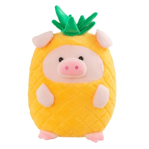 Xiyocadt Süßes Schwein Plüsch Plüschtier, Ananas PlüschtierGroß Schwein Stofftier Riesen Kuscheltier,Obst Schwein Puppe Plüschtier,schlafende Puppe Ananas Schwein werfen Kissen Ornament (40cm) von Xiyocadt