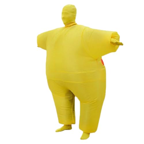 Xiyocadt Sumo Ringer Kostüm, Aufblasbare Laufpuppe Kostüme Erwachsene, Polyester Wasserdicht Atmungsaktiv Für Erwachsene 1,6-2,2 M Mit Uni-Design Für Parks Zoo Freizeit (Gelb,One size) von Xiyocadt