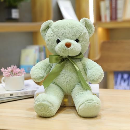 Xiyocadt Teddybär Schleife Fliege, Kuscheltier Bär Stofftier Teddy, Spielzeug Plüschtier für Weihnachten Valentinstag Geburtstag Hochzeitsfeier (35CM,Grün) von Xiyocadt
