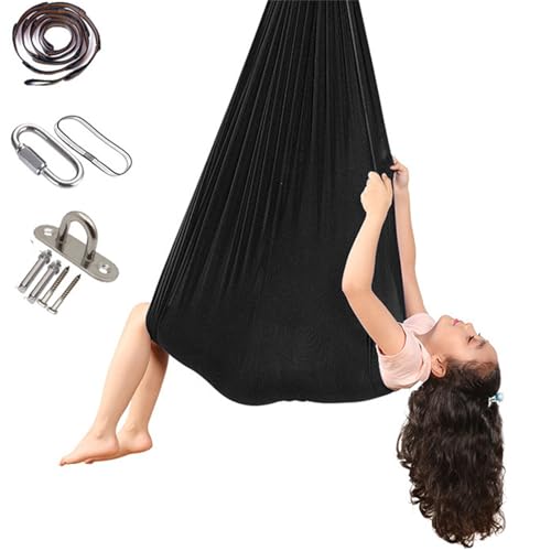 Xiyocadt Therapieschaukel, Kinder Tuch Sensorische Ganzkörpersocken, Sensorische Schaukel Sensory Swing für Erwachsene (280x100 cm,Schwarz) von Xiyocadt