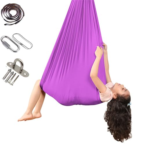 Xiyocadt Therapieschaukel, Kinder Tuch Sensorische Ganzkörpersocken, Sensorische Schaukel Sensory Swing für Erwachsene (280x150 cm,Tiefes Violett) von Xiyocadt
