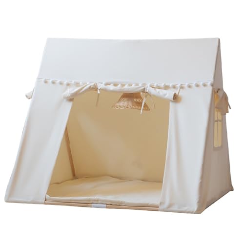 Xiyocadt Tipi Zelt für Kinder, Kinderzelt Indoor mit Fenstern, Spielzelt Kinder Indoor für Mädchen und Jungen, Baumwollstoff, Kiefernholzrahmen (Ohne Matte) von Xiyocadt