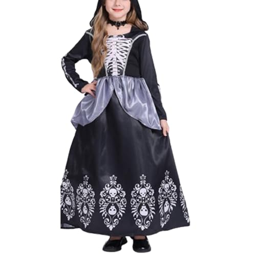 Xiyocadt Vampir Kostüm Kinder Für Mädchen - Schwarz Rot Ballett, Tüll Kleider, Vampirkostüm Mädchen Spinne Fancy Dress up Kostüm, Halloween Vampire Costumes for Girls (L,XL) von Xiyocadt