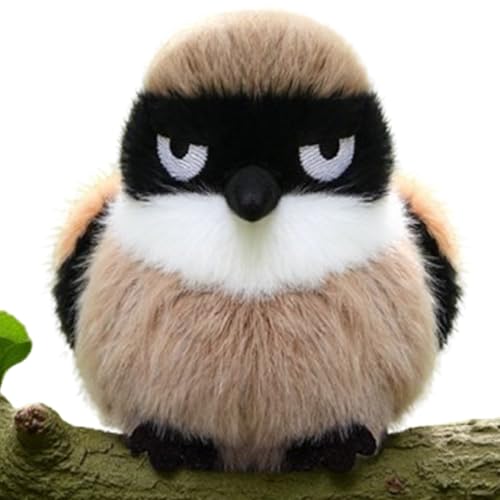 Xiyocadt Vogel Plüschtier 11cm, Klein Stofftier Vogelpuppen, Bird Pelzige Plüschpuppe Spielzeug, Kuscheltier Sparrow Plüsch Puppen für Kinder (Brownbird) von Xiyocadt