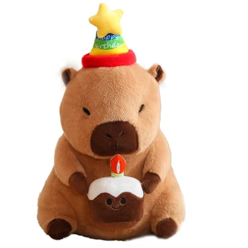 Xiyocadt Wasserschwein Kuscheltier mit Fröhlicher Hut, Niedliche Capybara Kuscheltier Plush, Cartoon Spielzeug Stofftier Capybara Plushie Puppen, Spielzeug für Kinder Jungen Mädchen (40cm,Birthday) Xiyocadt Wasserschwein Kuscheltier mit Fröhlicher Hut, Niedliche Capybara Kuscheltier Plush, Cartoon Spielzeug Stofftier Capybara Plushie Puppen, Spielzeug für Kinder Jungen Mädchen (40cm,Birthday) von Xiyocadt
