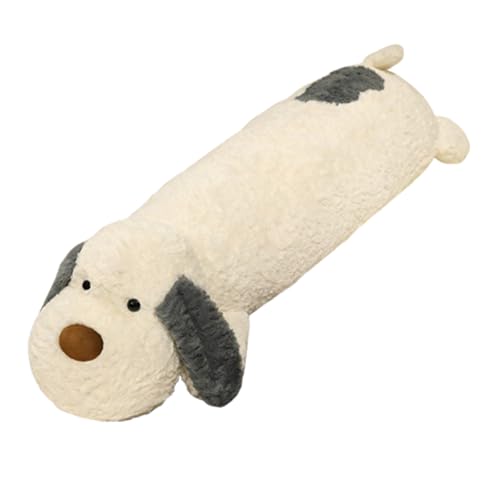Xiyocadt Weich Weiß Hund Plüschtier Stofftier,Hund Plüsch, Kuscheltiere Langes Umarmungskissen Realistisches Weiches Kuscheliges Welpenkissen Geschenke Für Kinder (90cm,D) von Xiyocadt