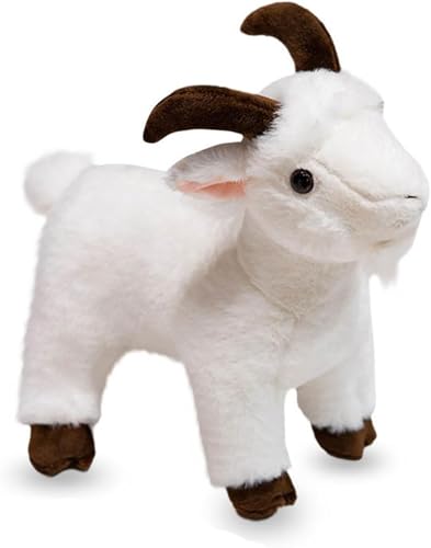 Ziege Plüschtie Ziege Figur, Weiches Kuscheliges Stofftier Schaf ,Schaf Stofftier,Kuscheltiere,Ziege Kuscheltier,Flauschiges Kinderkissen Spielzeug Für Fantasievolles Spielen Kinder (30cm,Weiß) von Xiyocadt