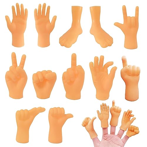 12 Stück Kleine Hände Fingerpuppen,Mini Fingerpuppen,Mini Finger Hände,Kleine Finger Hände,Mini Hände,Tiny Hands Set,Fingerpuppen Gummi von Xlong