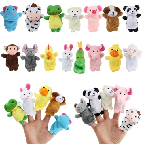Xmart 15 stück Fingerpuppen für Kinder Fingerpuppe Finger Plüschtier Set Mini Cartoon Kleine Handpuppe Spielzeug Jungen und Mädchen Geschenke für Weihnachten Oster und Kindergeburtstag von Xmart