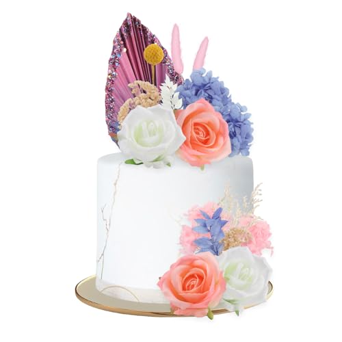 Xmart 5 stück Boho Kuchendekorationsset Tortendeko Mädchen Tortendekorationen Rohrkolben Fächerstrauß Künstliche Rosenblüten Wiederverwendbare DekoTorte für Geburtstags Hochzeitsfeiern Xmart 5 stück Boho Kuchendekorationsset Tortendeko Mädchen Tortendekorationen Rohrkolben Fächerstrauß Künstliche Rosenblüten Wiederverwendbare DekoTorte für Geburtstags Hochzeitsfeiern von Xmart