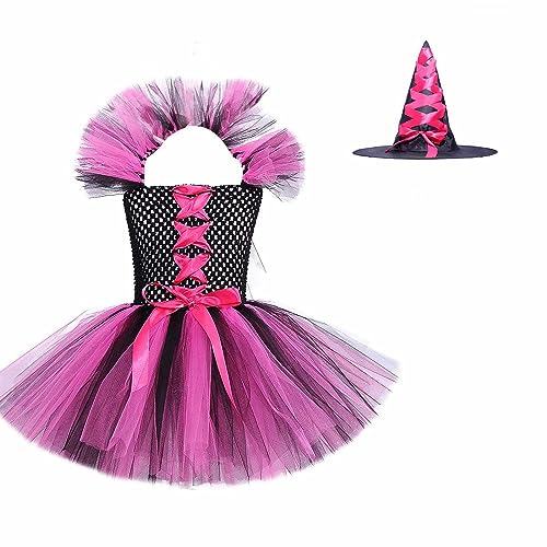 Xmiral Halloween Kindertag Party Performance Kostüm Cosplay Make-up Ballkleid Prinzessin Kleid Baby Mädchen Kleidung Sommer (Hot Pink, 12-24 Months) von Xmiral