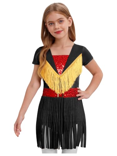 Xnihocha 70er Jahre Cowgirl Kleid für Mädchen V-Ausschnitt Fransen Partykleid Kurz Indianer Prinzessinnenkleid Für Karneval Schwarz 158-164 Xnihocha 70er Jahre Cowgirl Kleid für Mädchen V-Ausschnitt Fransen Partykleid Kurz Indianer Prinzessinnenkleid Für Karneval Schwarz 158-164 von Xnihocha