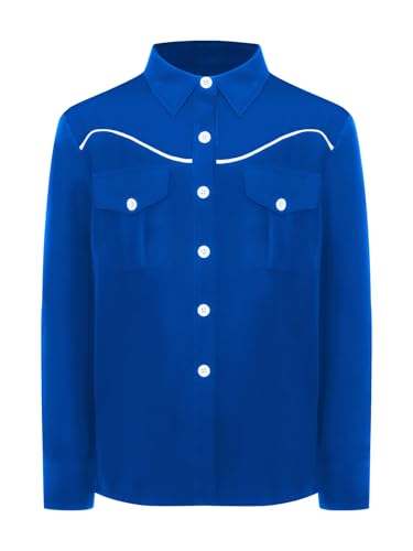 Xnihocha Cowboy Hemd Jungen Kinder Western Weste Langarm Shirts Umlegekragen Mantel Party Faschingskostüme Blau 170 Xnihocha Cowboy Hemd Jungen Kinder Western Weste Langarm Shirts Umlegekragen Mantel Party Faschingskostüme Blau 170 von Xnihocha