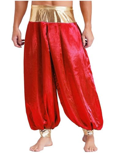 Xnihocha Herren Glänzend Laterne Lange Hosen Arabische Hose Prinz Kostüm Haremshose Karneval Kostüm Burgundy L Xnihocha Herren Glänzend Laterne Lange Hosen Arabische Hose Prinz Kostüm Haremshose Karneval Kostüm Burgundy L von Xnihocha