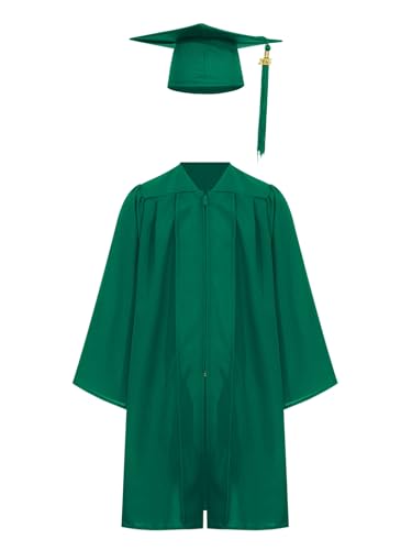 Xnihocha Kinder Akademischer Abschluss Talar mit Doktorhut und Quaste Unisex Graduation Cap Akademischer Talar Bachelor Robe Bachelor Hut Dunkelgrün 134-140 Xnihocha Kinder Akademischer Abschluss Talar mit Doktorhut und Quaste Unisex Graduation Cap Akademischer Talar Bachelor Robe Bachelor Hut Dunkelgrün 134-140 von Xnihocha